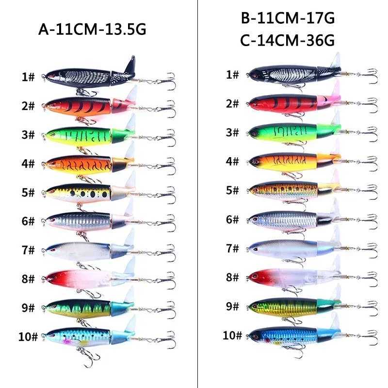 Popper Fishing Lure Set Artificial Topwater Rotating Wobbrs Tail Tack Hard Fishing Bait Accories Peche Pesca 510Pcs W250926