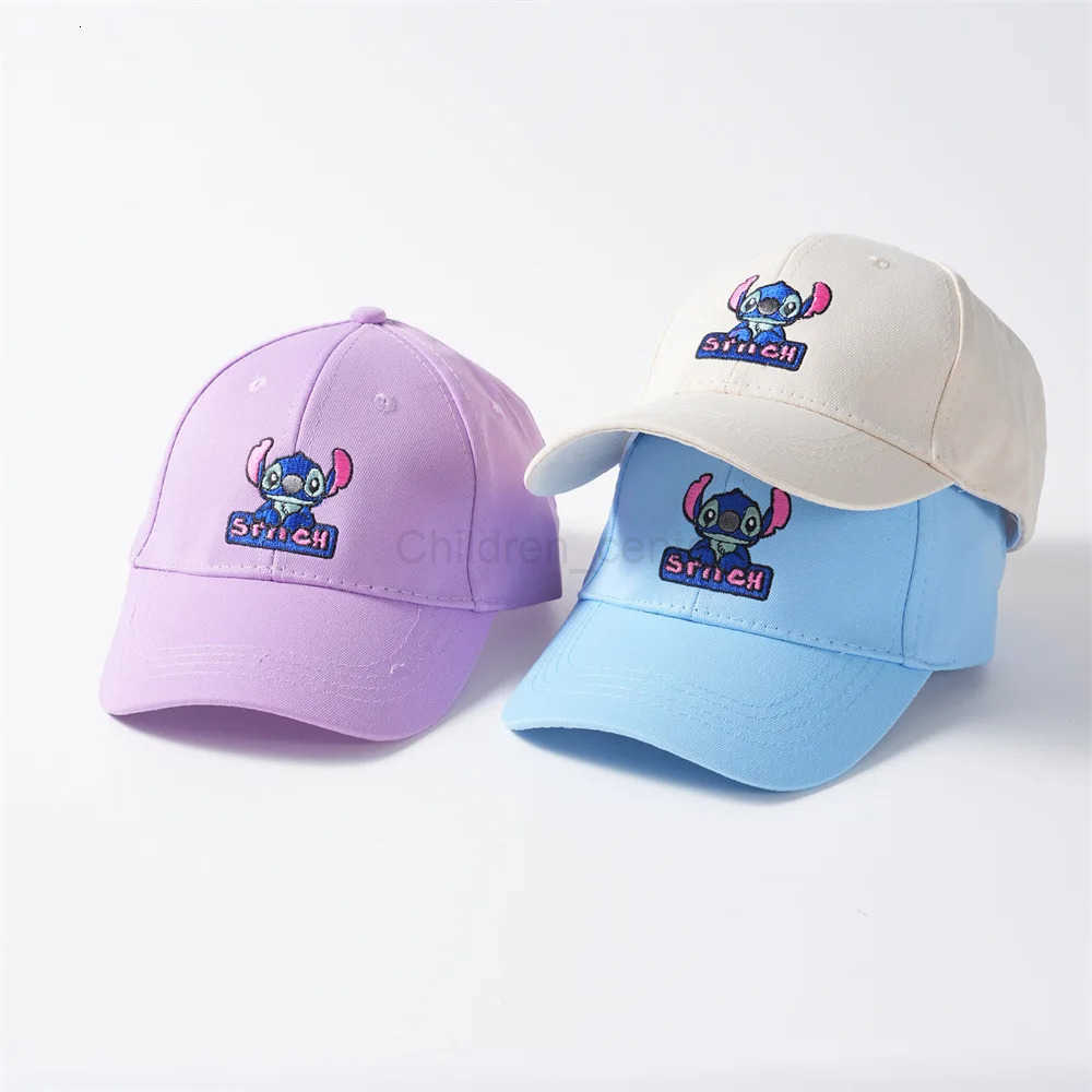 Disney Stitch childrens baseball cap boys and girls cute cartoon embroidered baseball cap kids cartoon sun hat H250926