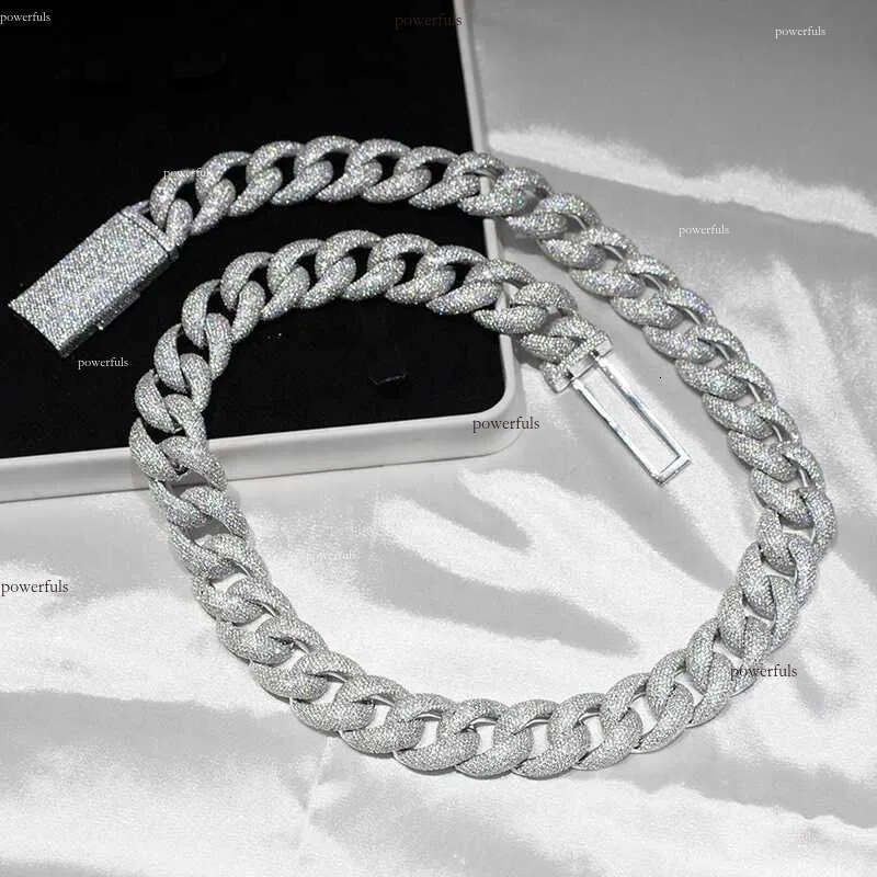 Hiphop Rapper 20mm Iced Out Moissanite 4 Rows Miami Cuban Link Chain