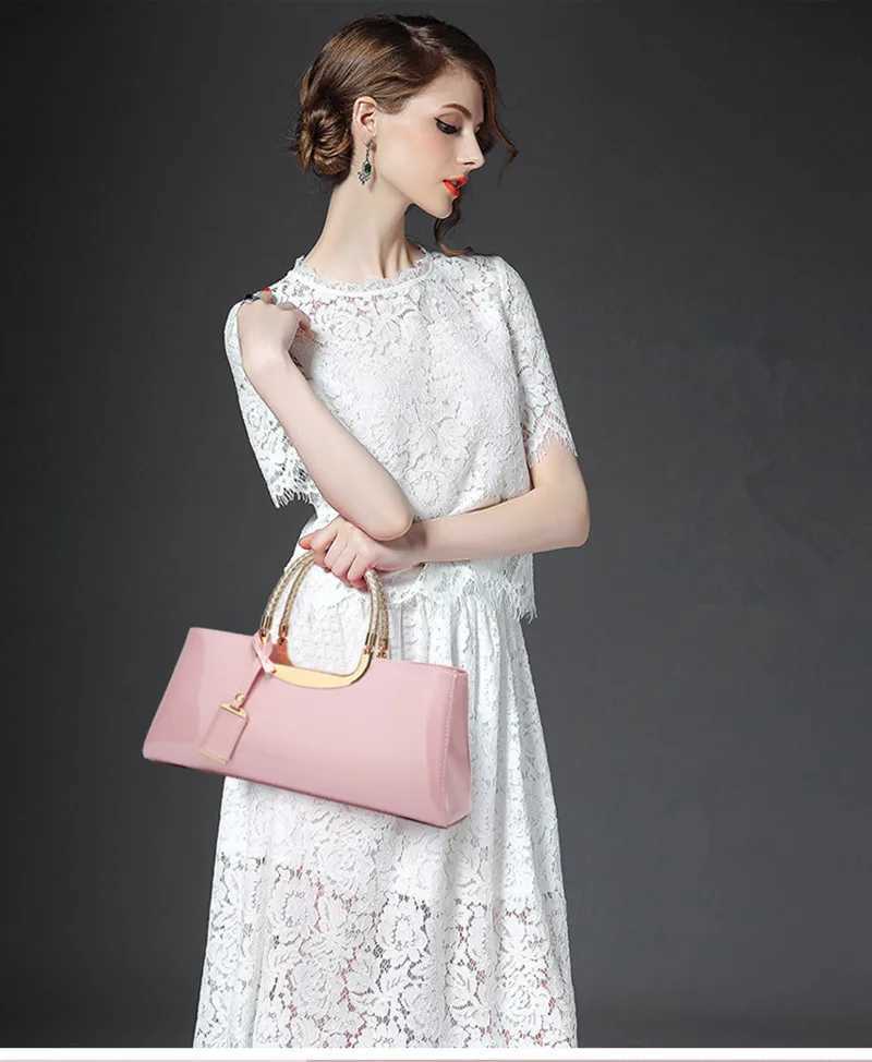 Luxury Designer Handbags Women 2024 Highend Evening Party Clutch Bag Ladies Bright Patent Leather Top Handle Underarm Bags Z250926