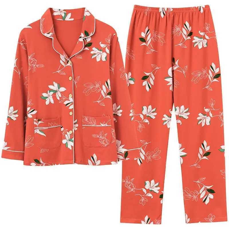Autumn Womens 100 Cotton Long Sleeve Pajama Set Middleaged Elderly Thin Cardigan Suitable For Home Wear Z250925