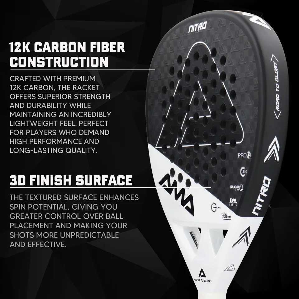 AMASPORT P4312K Padel Tennis Racquets With Cover AntiVibration System 3D Finish Surface Sports Equipment for Racquet Sports J250926