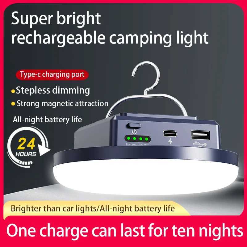 Camping Light LED Lantern Portable 4 Lighting Modes Hanging Rechargeable Outdoor Tent Emergency Light Camping with Magnet C250925