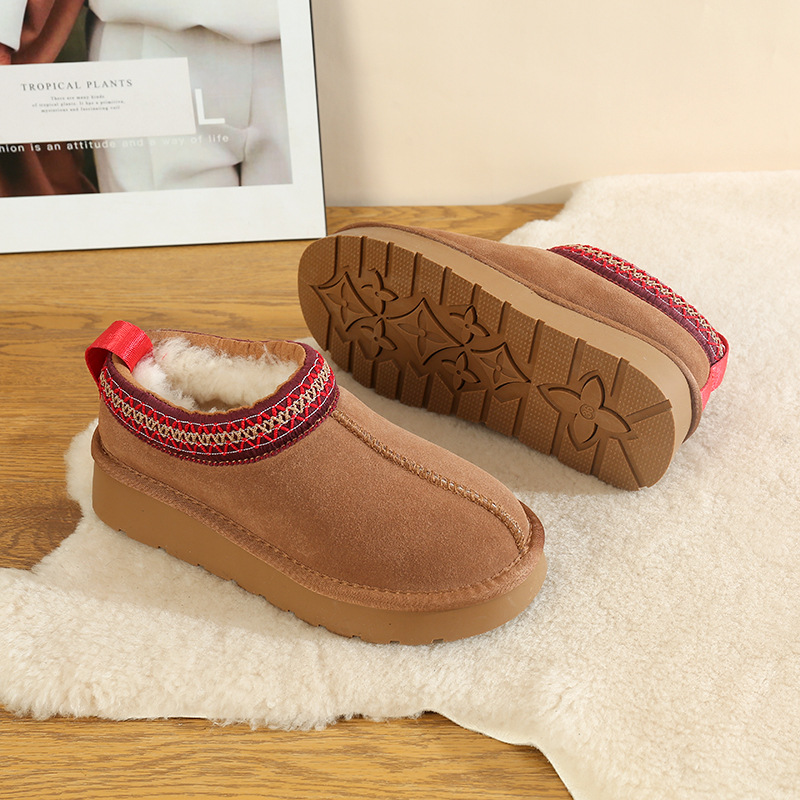 CE designer shoes Free shipping oxhide affordable luxury Winter anti slip snow boots with thick plush cotton shoes Good sealing