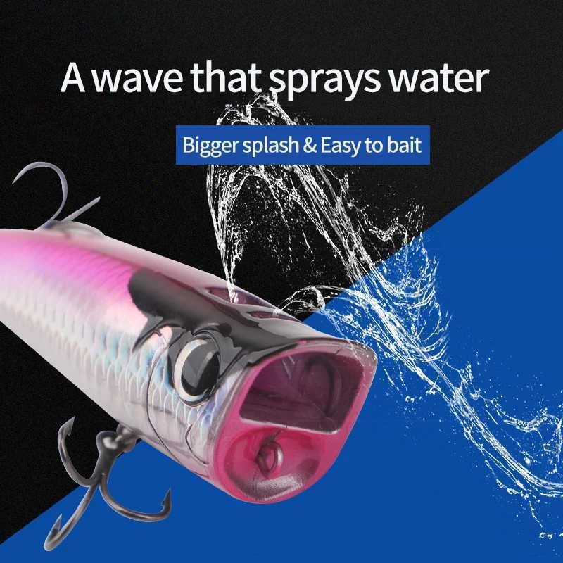1pc Topwater Popper Spinning 1520g Sea Popper Lure Artificial Saltwater Topwater Bait for Bass Pike Hard Baits W250926