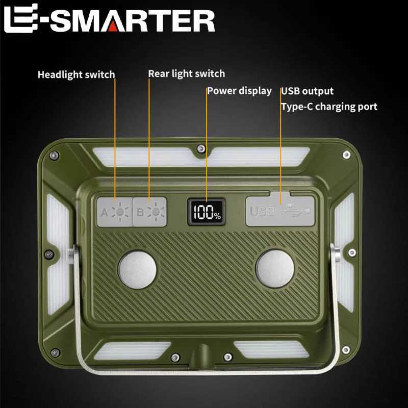 Rechargeable Magnetic Work Light Rechargeable Camping Lamp Super Bright Outdoor Emergency Torch Lights Builtin 4000mAh Battery C250925