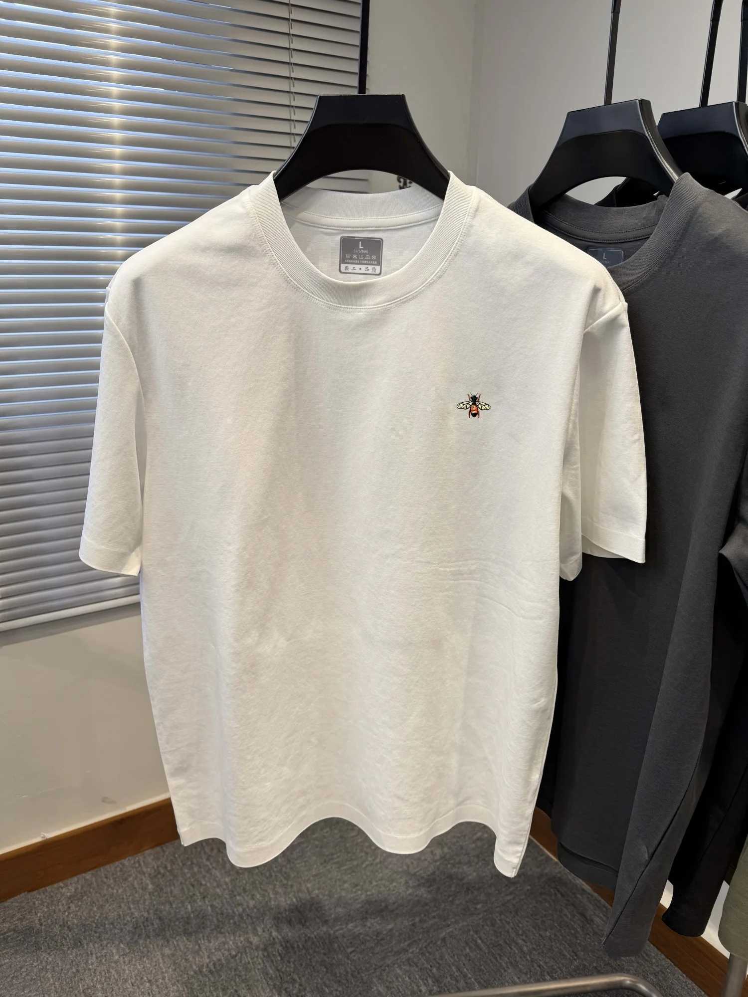 New highend brand cotton mens round neck short sLeeve Tshirt summer fashion embroidery boutique Korean style top L250926