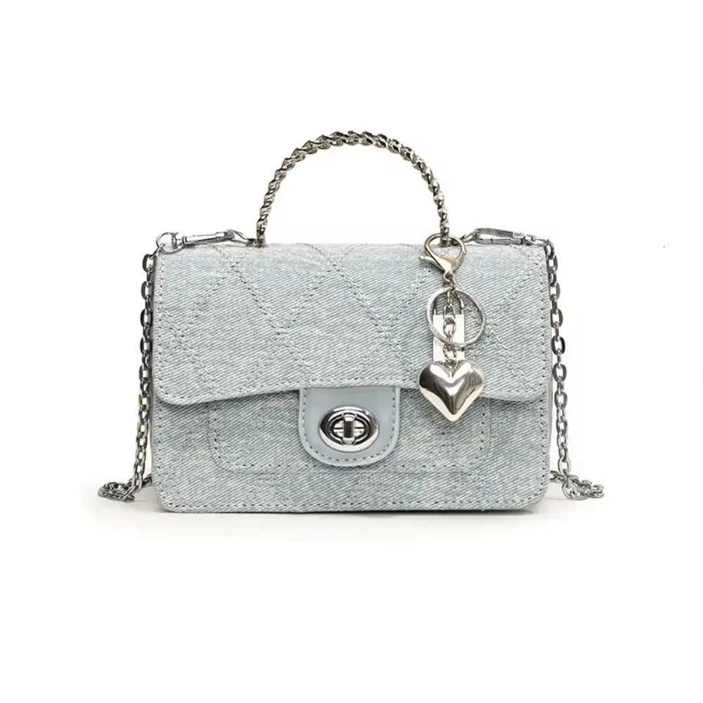 Oneshoulder Womens Fashion Highend Portable Small Square Bag Denim Rhombus Chain Versatile Crossbody Bag for Women Z250926