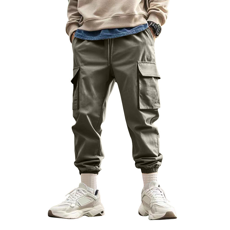 Men's Oversized Cargo Pants with Tapered Legs - Multi-Pocket American Workwear Design for Urban Exploration and Casual Wear European size: S-3XL