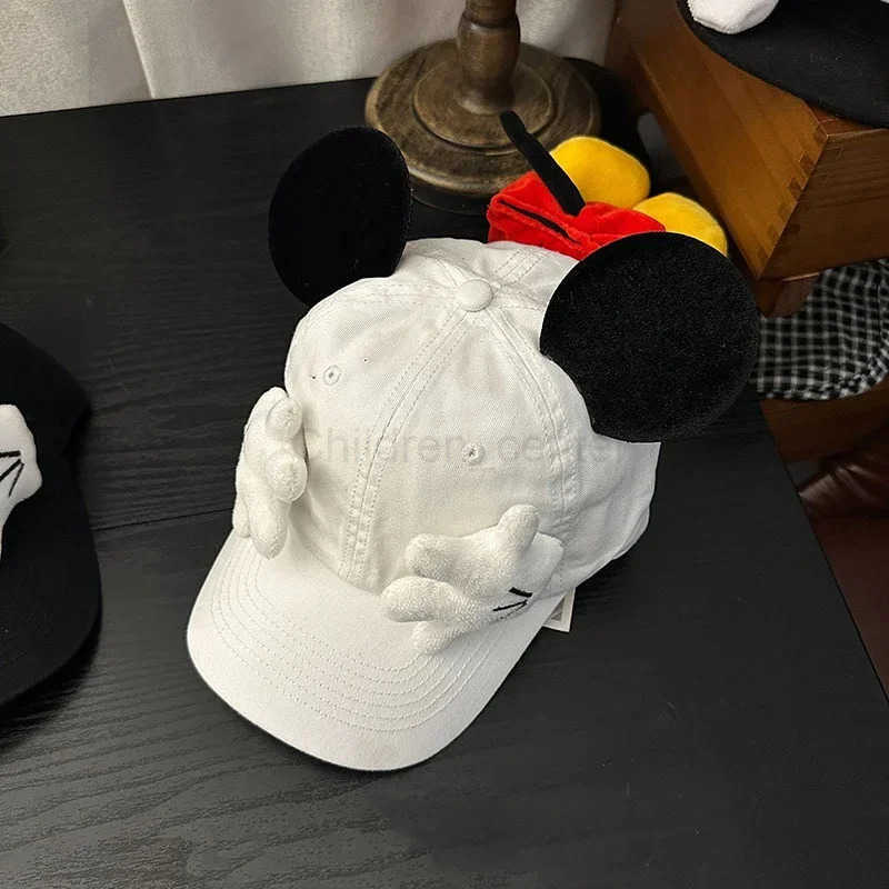 Disney Outdoor Funny Design Decoration Play Duck Tongue Hat Sunscreen Sun Hat Couple Cap Cute Cartoon Mouse Ears Baseball Cap H250926