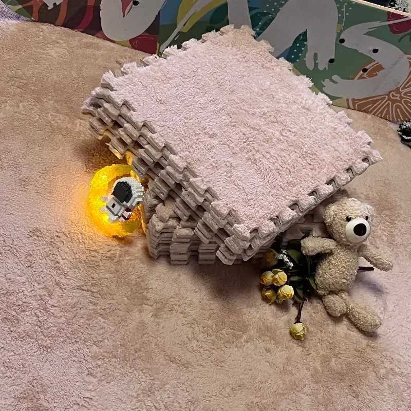 Baby Patchwork Crawling Mat EVA Interlocking Foam Plush Carpet Soft and Fluffy Bedroom Pad Baby Anti Fall Floor 116pcs C250926