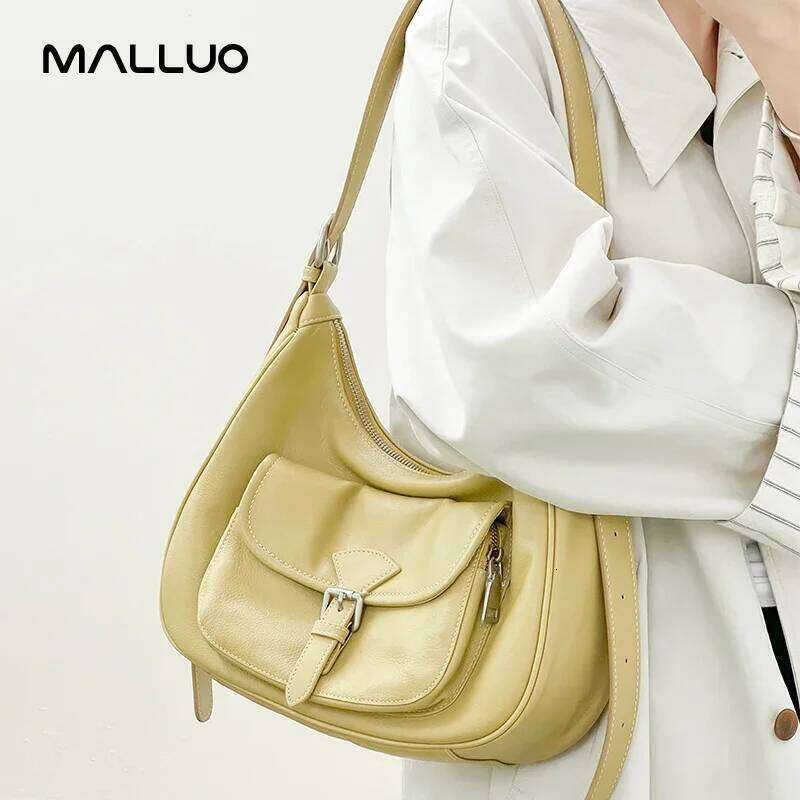 Women Cowhide Genuine Shoulder Bag Ladies Natural Cow Leather Handbag Female Large Capacity Fashion Design Bags MDNG2509