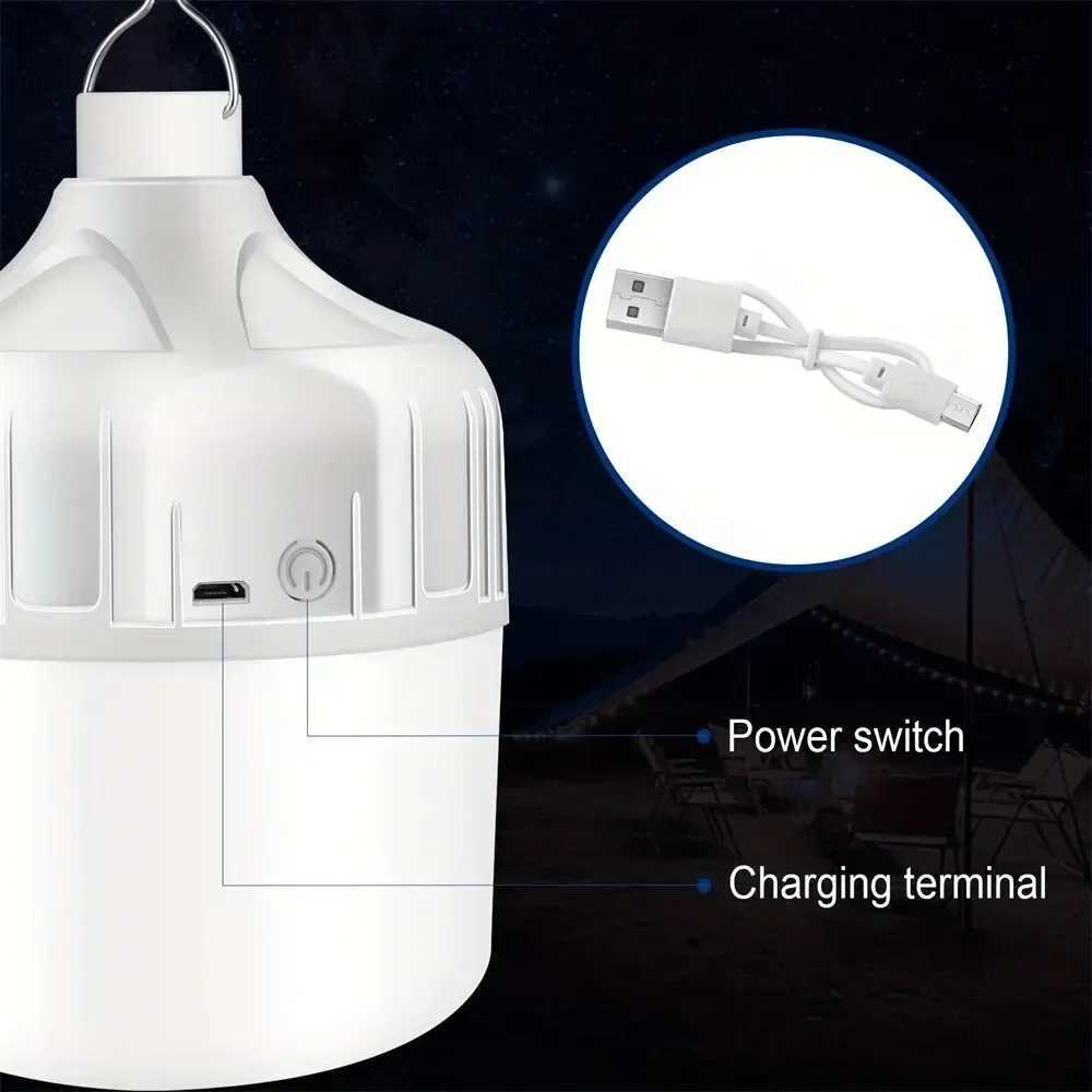 Portable Camping Light USB Rechargeable Led Bulb Emergency Lighting Flashlight Lights Outdoor Picnics Hanging Tent Light C250925