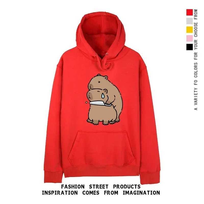 Famous Animal Kabiba Cartoon Peripheral Capybara Hoodie for Men Women Couple Clothes Hooded Jacket sweatshirt L250926