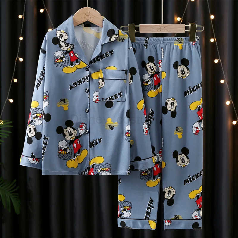 Disney Mickey Childrens Spring And Autumn Pajamas Minnie Girls Cartoon Cardigan Home Clothing H250926