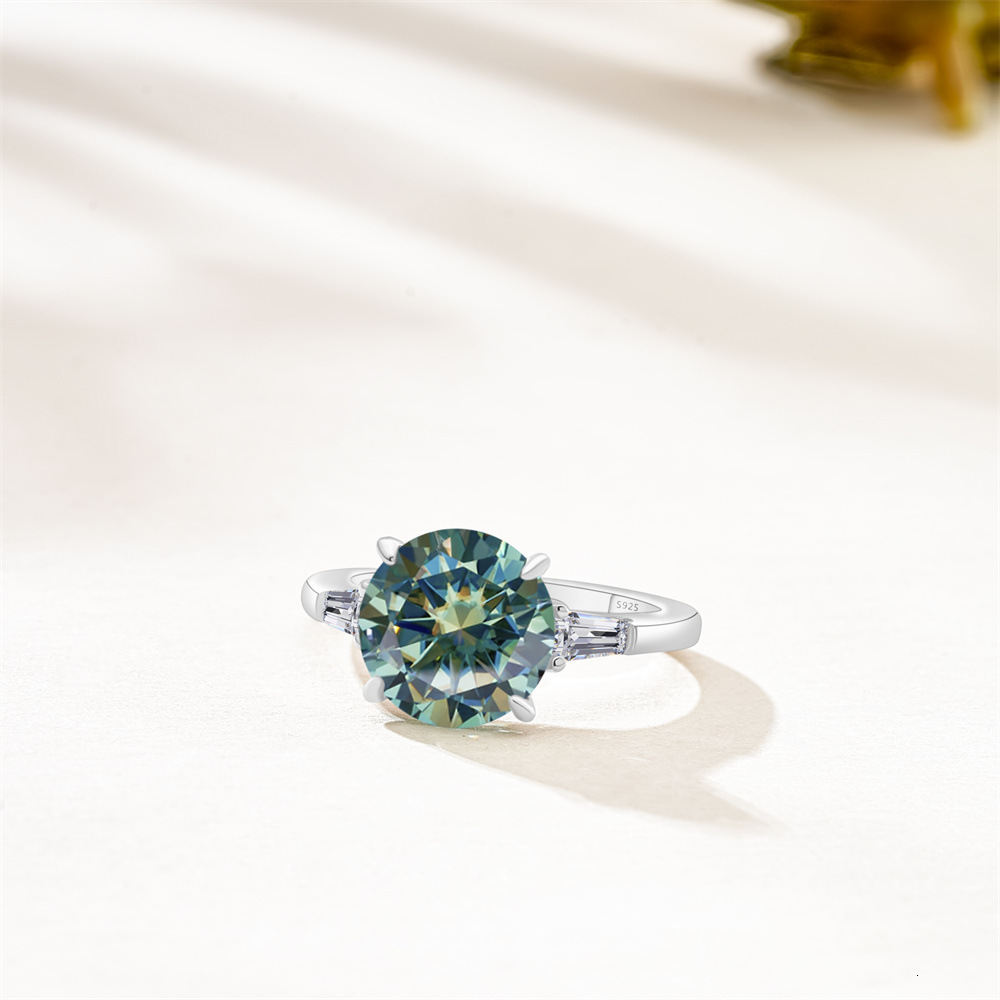 6.5 CT Luxury Sterling Silver Moissanite Ring Set with GRA Certificate Authoritative Certification Birthday Gift Recommendation