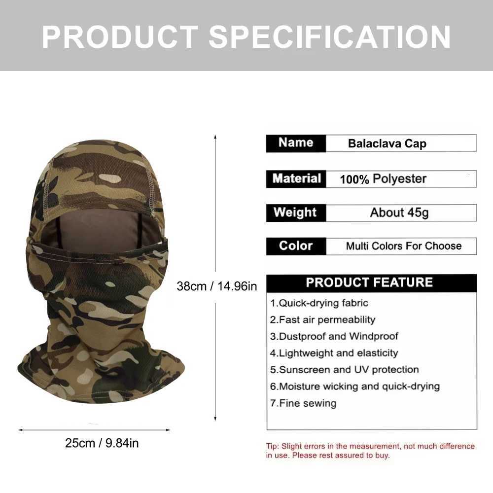 Camouflage Outdoor Ski Mask Sun Protection Balaclava Hat Riding Cycling Hiking Motorcycle Full Face Mask For Men Women Z250926