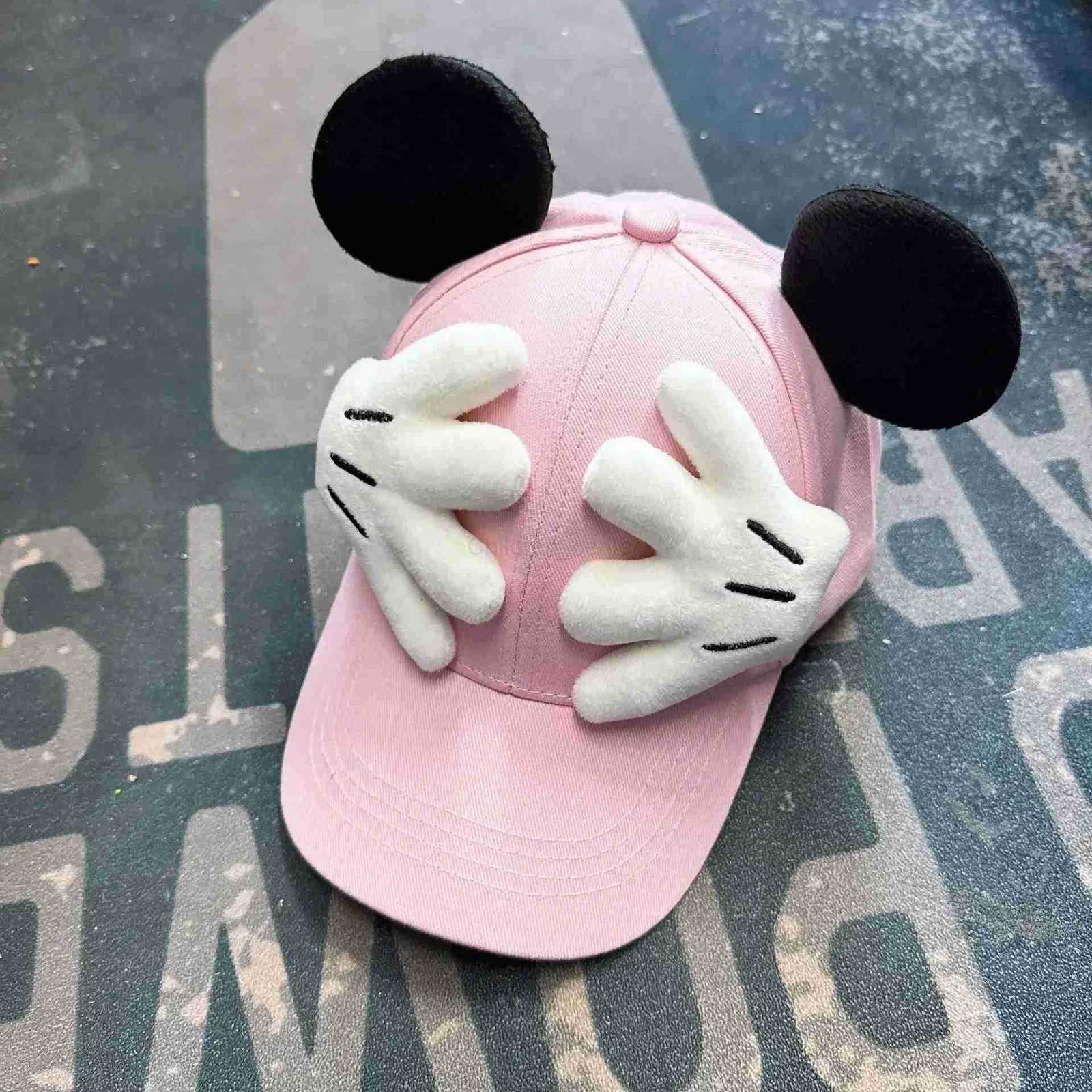 Disney 2025 Pure Cotton Parentchild Baseball Caps Childrens Sun Hats for Outings Cartoon Bigeared Baseball Caps for Boys and Girls H250926
