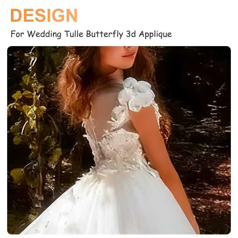 Elegant White Flower Girl Dresses For Wedding Tulle Butterfly 3d Applique Kids Birthday Party Pageant Dress First Communion Gown Z250926