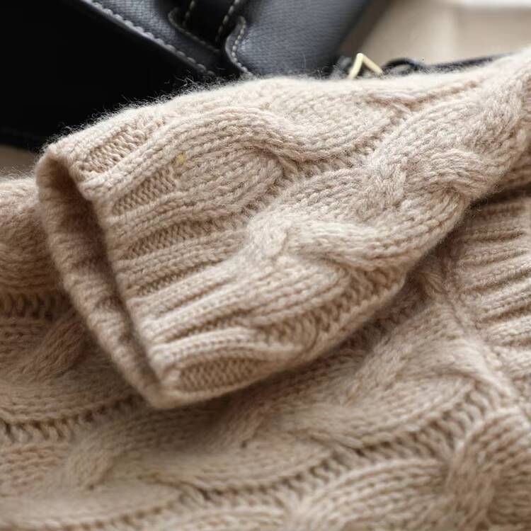Design Cashmere Women Sweater Cardigan Plus Size Knit Long Pocket Coat