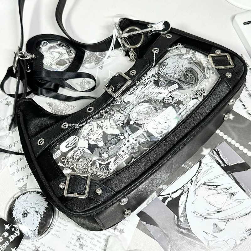 Cute Y2k Womens Shoulder Bag Fashion Elegant Sweet Lolita Jk Ita Bag Transparent Literary Kawaii Exquisite Female Handbag Z250926