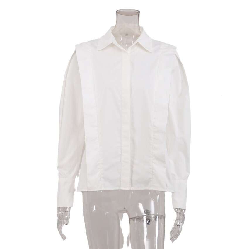 White Pure Cotton Niche Design Elegant French Shirt 2025 New Autumn Fashion Commuter Women