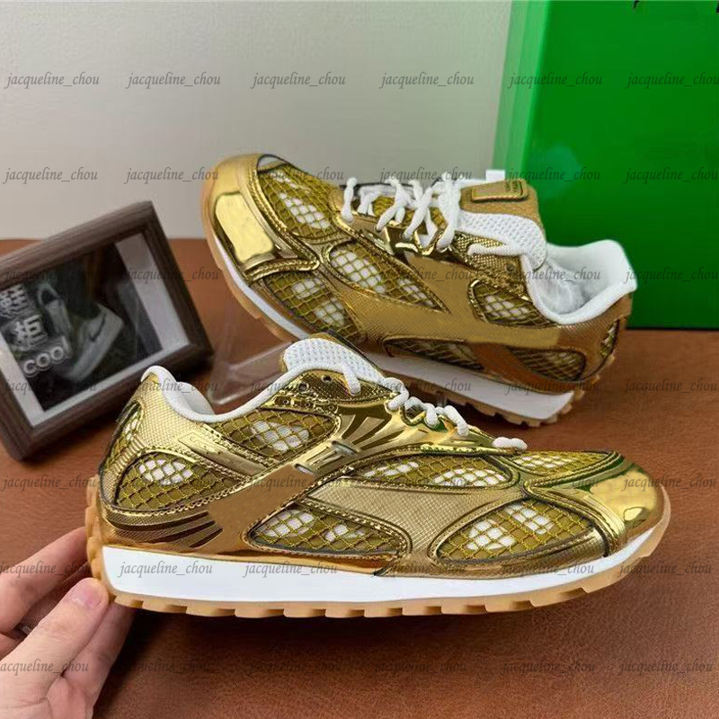 Designer Gold Sneakers Orbit Shoes Men Womens Casual Shoes Breathable Leather Mesh Outdoor Platform Trainers Lace Up Green Pink Black EU35-48