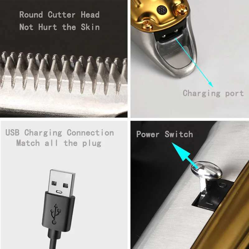 Kemei 1973 Allmetal Professional Hair Trimmer for Barber Rechargeable Men Electric Beard Hair Clipper Cutting Machine 0mm Blade R250926