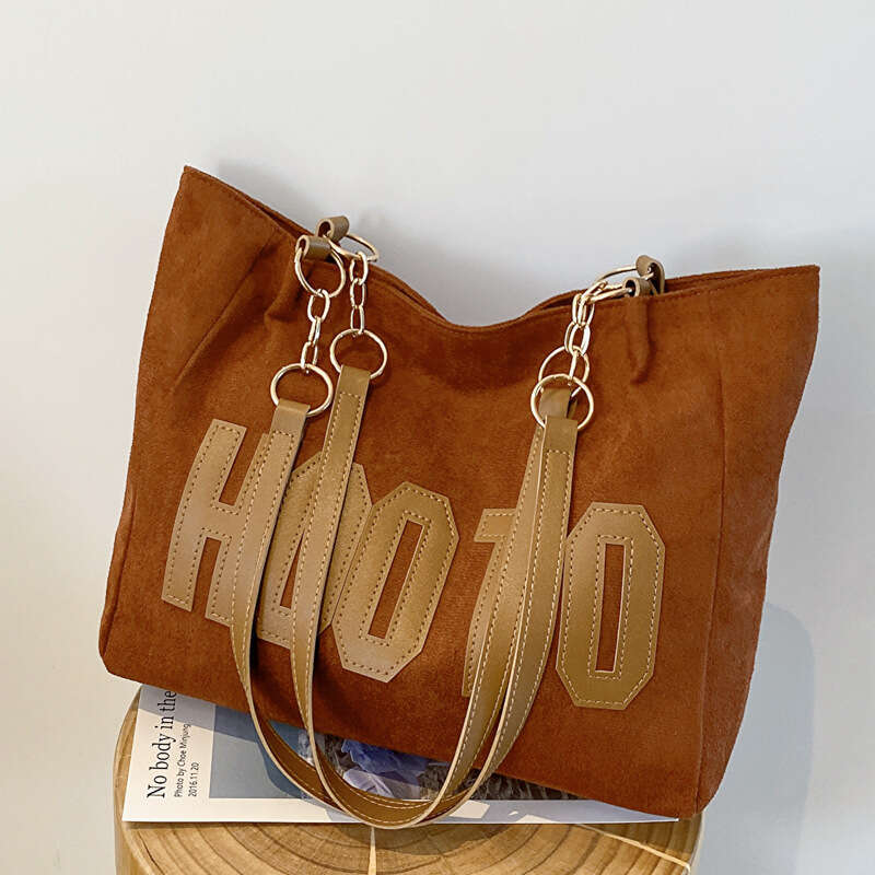 Large Capacity for Women 2024 Autumn New Korean Style Letter Shoulder Casual Simple Commuter Handbag Tote Bag