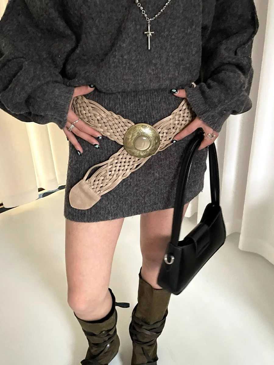 Bohemian Wide Woven Belt For Women With Skirt And Dress Waistband 2025 Spring New Versatile Belt L250926