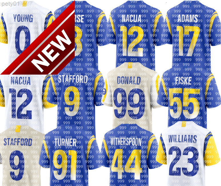 nfl Ram Jersey Kurt Warner Eric Dickerson Marshall Faulk Matthew Stafford Puka Nacua Davante Adams Jared Verse Byron Young Braden Fiske Kyren Williams Kamren Curl