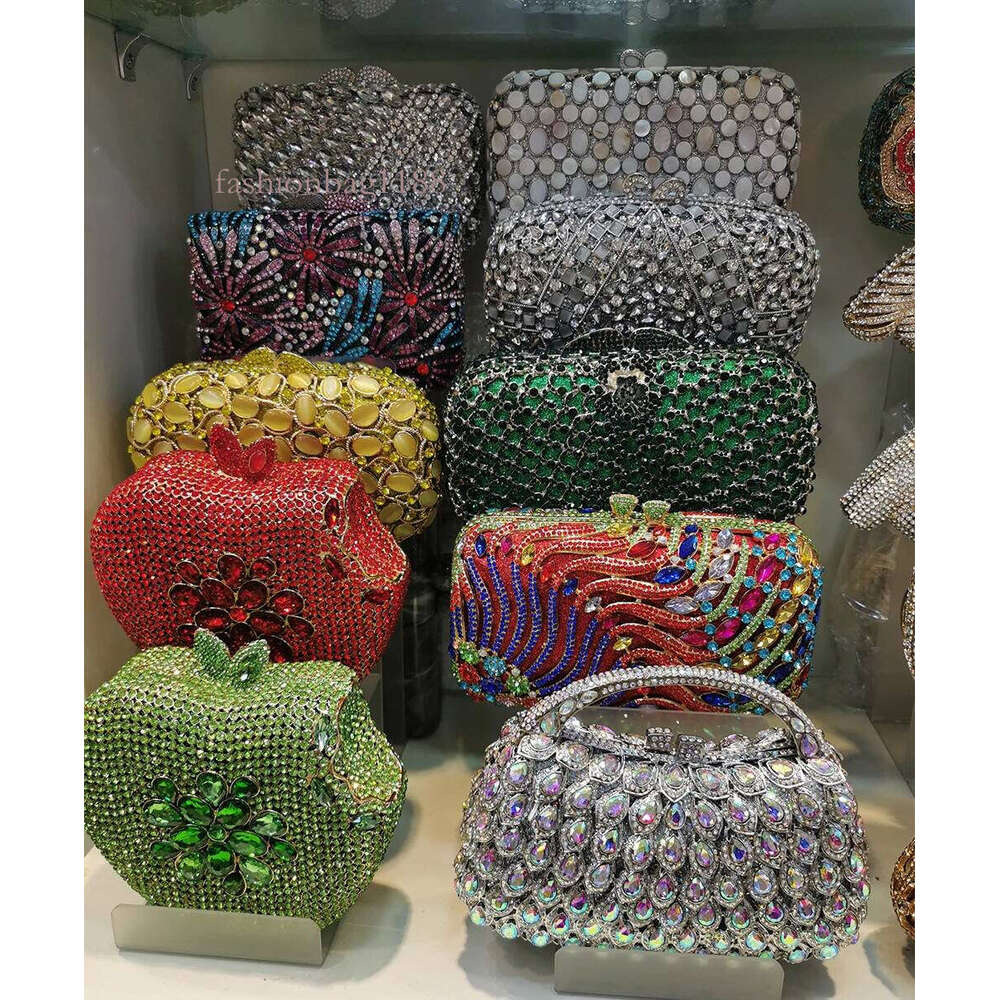 Evening Gold/Sier Chain Shoulder Bags for Women Stones Day Clutches Dias Metal Ladies Clutch Handbags