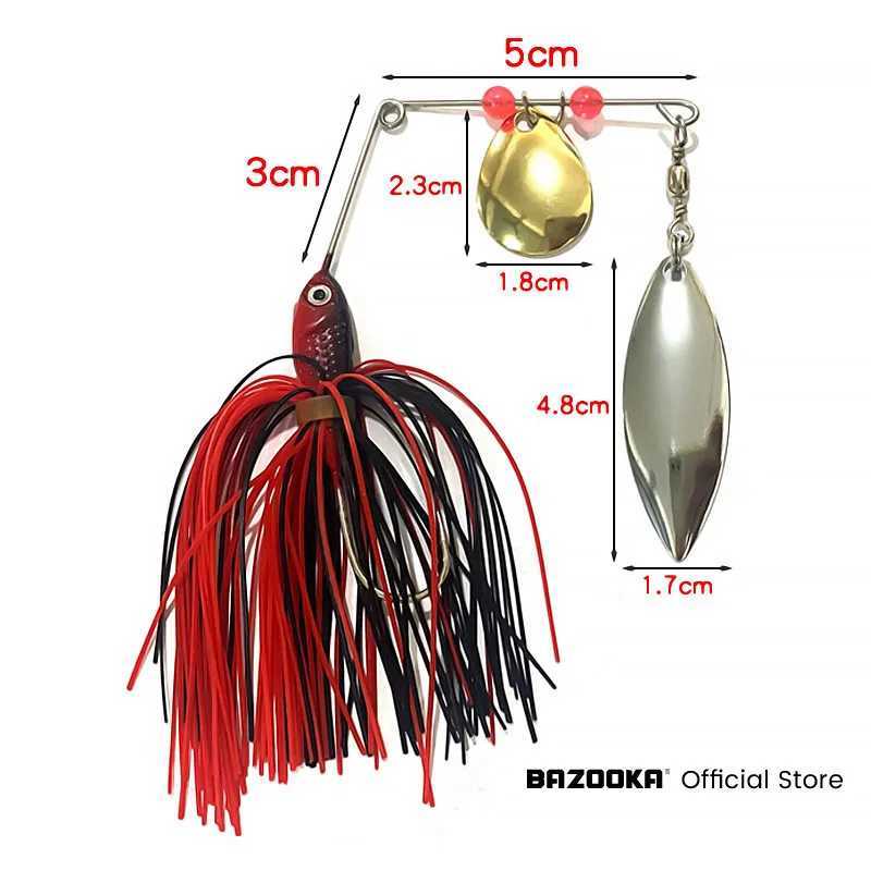 Bazooka 15g 18g Spinneait Fishing Lure Wire Bait Metal Spinner Buzzbait Swimbait Hook peche JIG Kit Skirt For Bass Pike Winter W250926