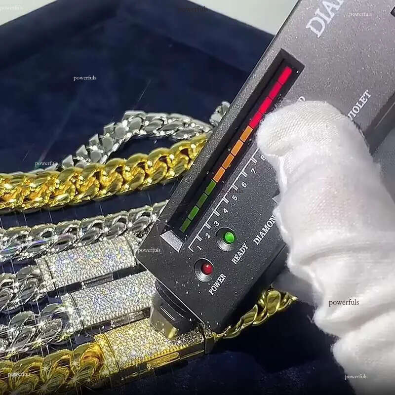 Wholesale Gold Plating Sier Moissanite Miami Link Hip Hop Jewelry Iced Out Necklace Cuban Chain For Men