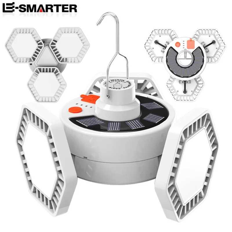 LED Rechargeable Solar Camping Lamp 3Leaf Folding Light Portable Emergency Lighting Camp Equipment Bulb Powerful Solar or USB C250925