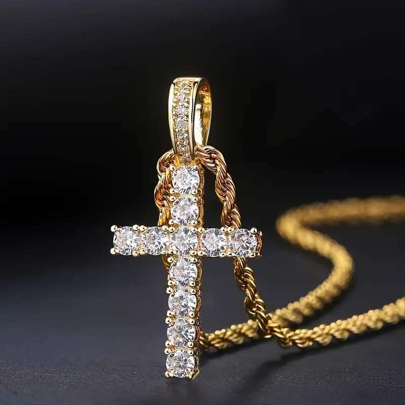 designer Necklace Zircon Cross Necklace for Women Jewelry Small Niche Design Pendant