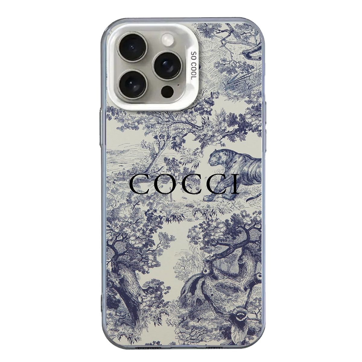Luxury Designer Phone Case for iPhone 11 - 16 Pro MAX, Elegant Blue & White Safari Animal Pattern, Premium Protective & Stylish Cover R20250919 (12)