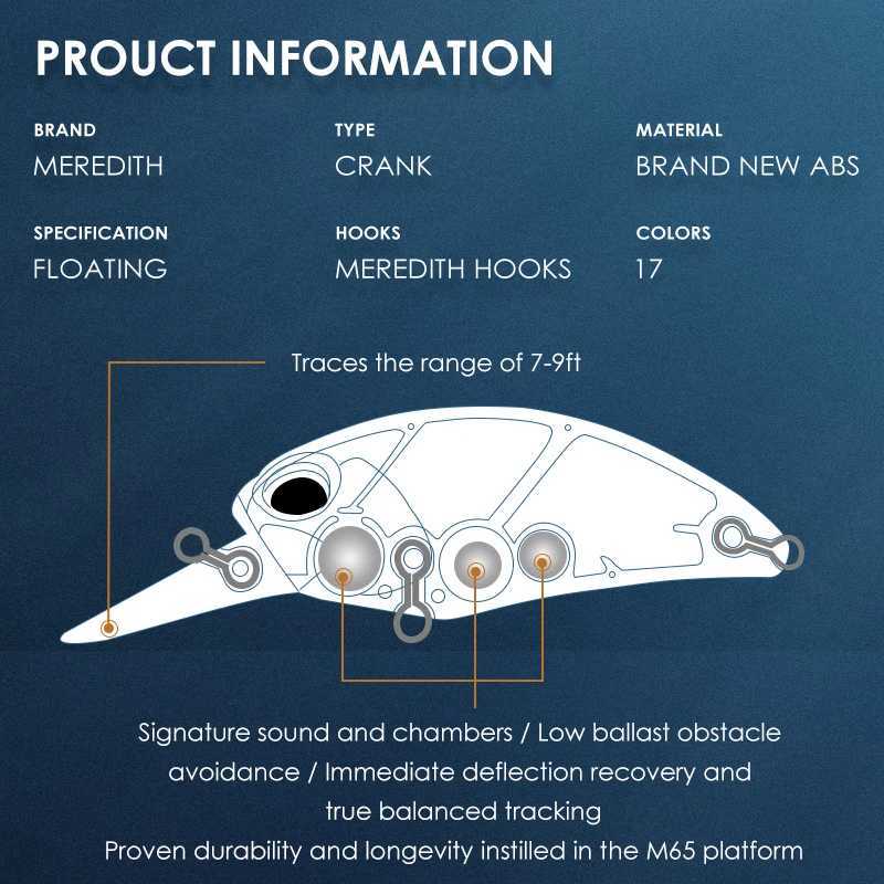 MEREDITH JERK CRANK M65 8A 14g Hot Model Fishing Lure Hard Bait 11Color wobbr Minnow Quality fional Depth 2025m W250926