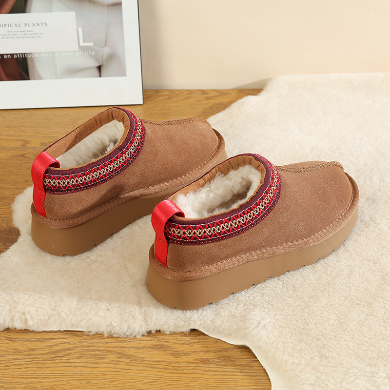 CE designer shoes Free shipping oxhide affordable luxury Winter anti slip snow boots with thick plush cotton shoes Good sealing