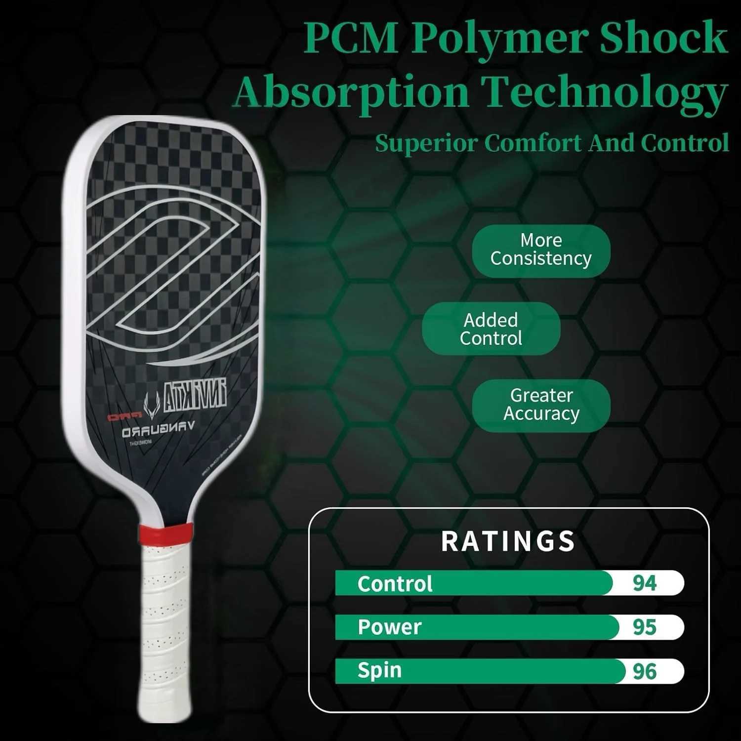 Free racket cover 12K Pickleball Paddle 16mm polymer honeycomb core enhanced spin and power nonslip tape edge protection J250926