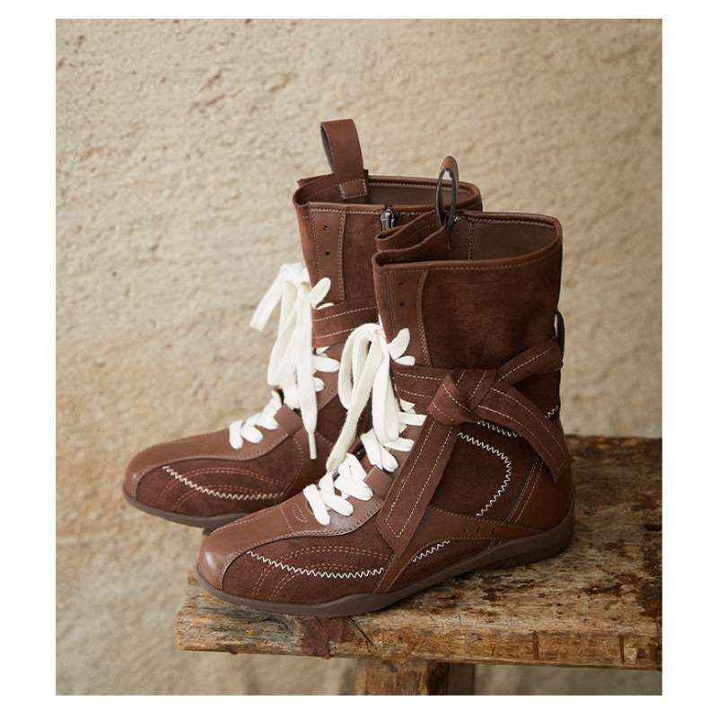 Mid-Calf Women's British-Infused Fashion Boots - free shipping Western-Inspired Bounty Hunter Design, Unique for Casual Styling - Hot WesternInsp