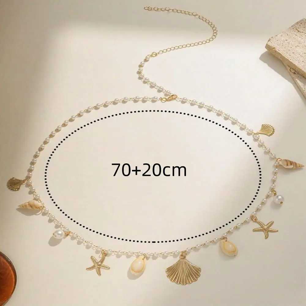 Hot Selling Monolayer Starfish Shell Pendant Hollow Out Alloy Waist Chain Beach Bikini Body Chain L250926