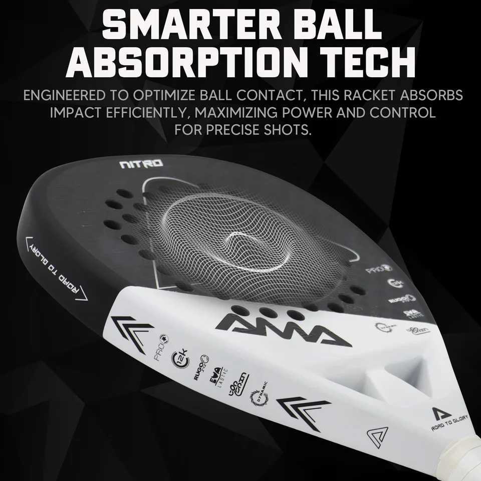 AMASPORT P4312K Padel Tennis Racquets With Cover AntiVibration System 3D Finish Surface Sports Equipment for Racquet Sports J250926