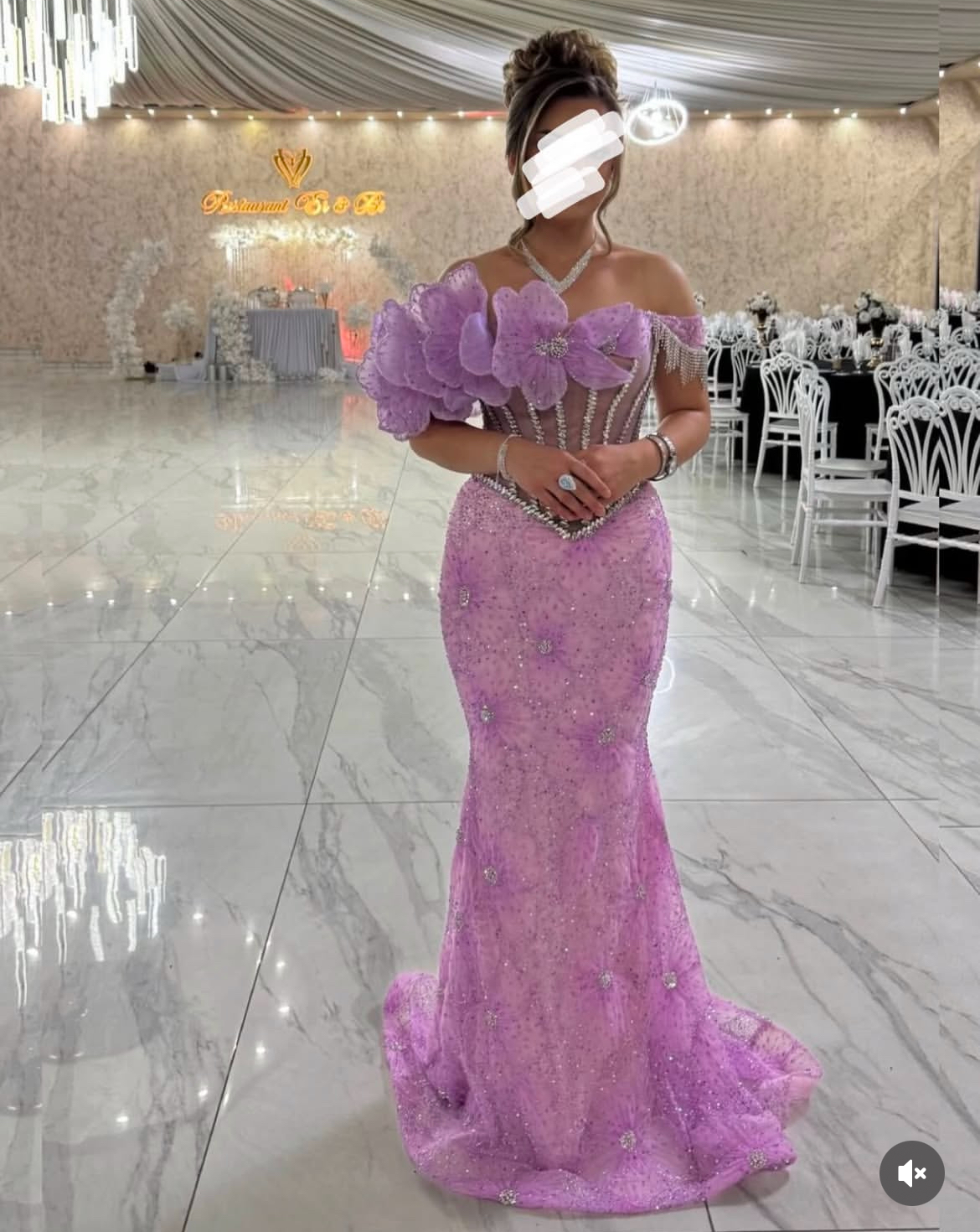 Lilac Mermaid Prom Dresses 2025 Flowers Crystals Floral Lace Beaded Evening Formal Party Second Birthday Engagement Gowns Plus Size Dress For Special 