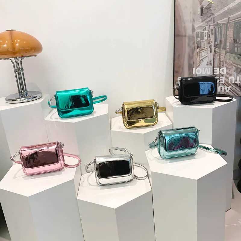 Mini Cute Shoulder Bags for Women 2024 Korean Fashion Trend Design Patent Leather Handbags and Purses Y2K Silver Crossbody Bag Z250926