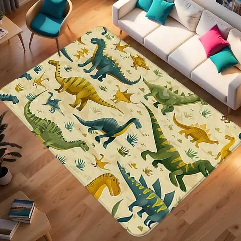 Dinosaur ABC Rug NonSlip Play Mat Carpet for Boys Bedroom Kids Playroom Living Room Classroom Area Floor Mat Home Decor Doormat C250926