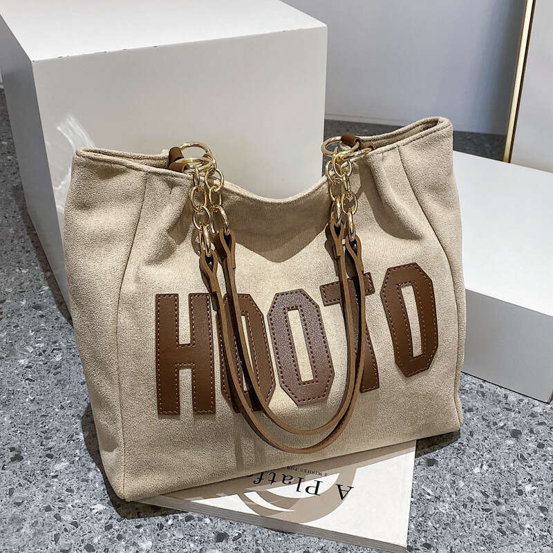 Large Capacity for Women 2024 Autumn New Korean Style Letter Shoulder Casual Simple Commuter Handbag Tote Bag