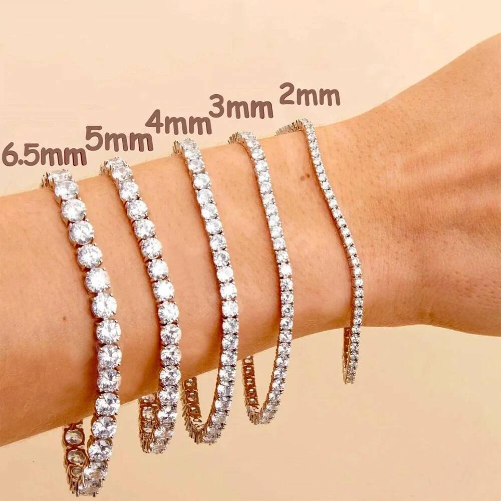 28mm D VVS1 Moissanite Tennis Bracelet For Women Men Sparkling Diamond GRA 925 Sterling Silver Plated 18k White Gold Bracelets