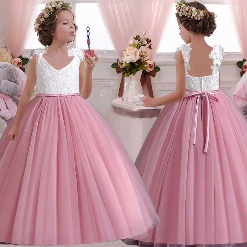 New Girl Flower summer Lace Princess Dress fluffy elegant evening dress baby birthday party girl princess dress 012 year old Z250926