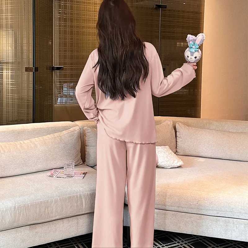 Pyjamas Set Women Velvet V Neck Girls Pajamas Sets Full Sleepwear Comfortable And Breathable Warm and Thick Velvet Home Clothes Z250925
